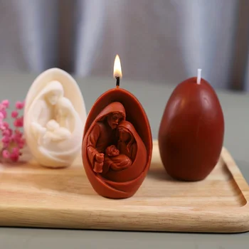 1 İsa Aile mum alçı silikon kalıp küp şeker çikolata yapma aracı aromaterapi dekorasyon