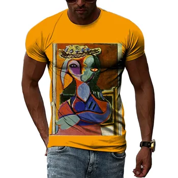 Ispanyolca Empresyonist Usta Picasso Yağlıboya 3D Baskı Erkekler büzgü T Hip Hop erkek Giyim Kadın T-shirt Büyük Boy Üstleri