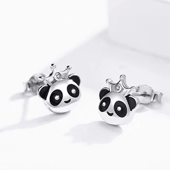 CAOSHI Sevimli Genç Kız Zarif Saplama Küpe Panda Şekli Tasarımı ile Zarif Bayan Günlük Giyilebilir Aksesuarları Şık hayvan figürlü mücevherat