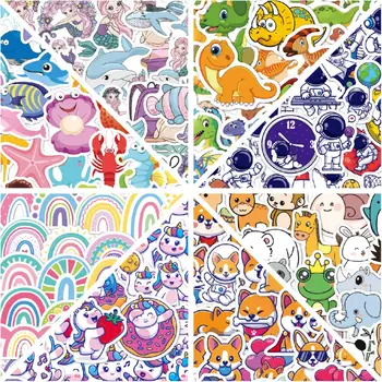 50 adet Karikatür Küçük Denizkızı Unicorn Çıkartmalar Anime DIY Dizüstü Kaykay Bagaj Telefon Su Geçirmez Sevimli Çıkartmaları Sticker Çocuklar için