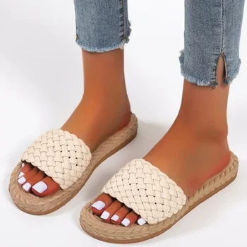 Düz Katı Sığ kadın Terlik kadın ayakkabısı Satılık 2023 Moda Yaz Temel Karışık Renk Terlik Büyük Boy Chinelo