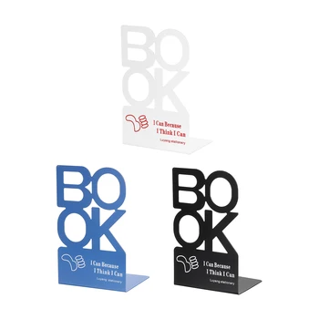 2 Takım Alfabe Şekilli Metal Bookends Destek Kitap Tutucu Masası Standları Dekoratif Kitap Biter Masaüstü Organizatörler Ofis Aksesuarları